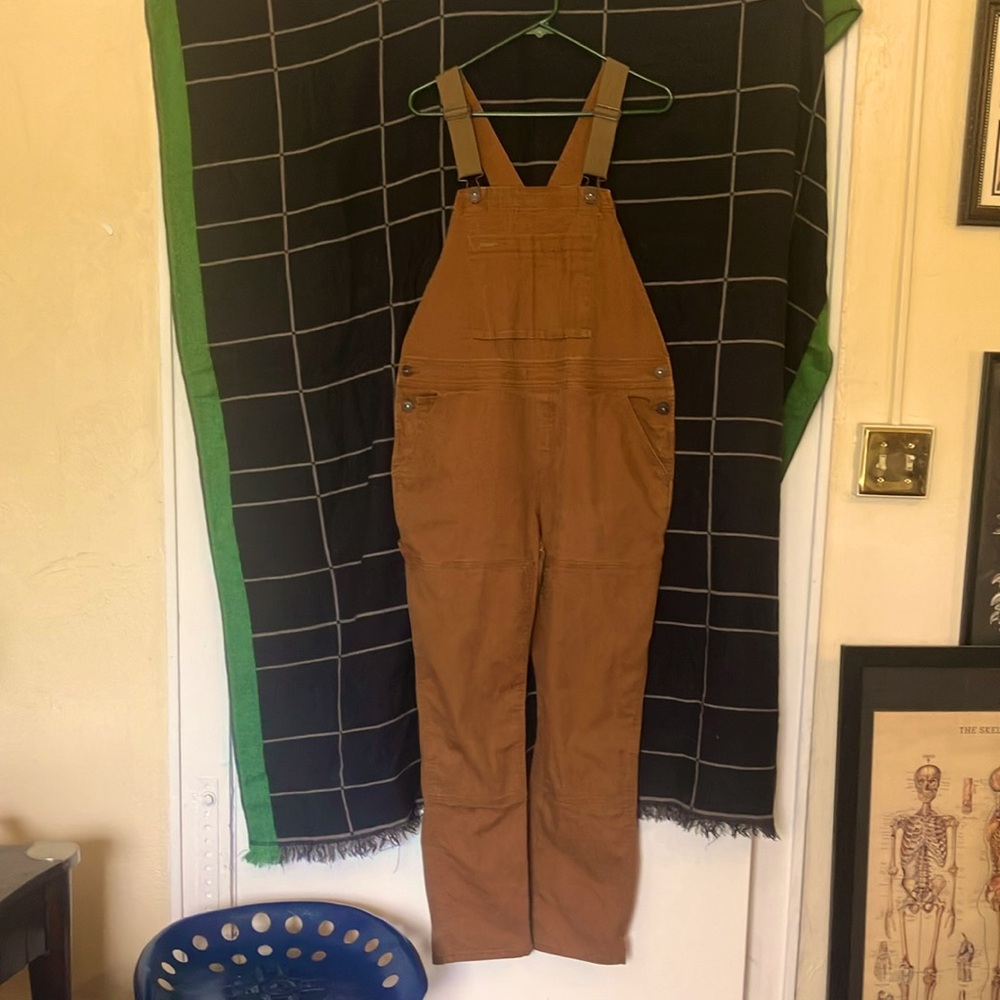 REI co-op Trailsmith overalls walrus brown womens size 14 hiking camping gear